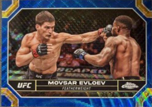 Movsar Evloev 2024 Topps Chrome UFC Base #143 Blue Wave Refractor