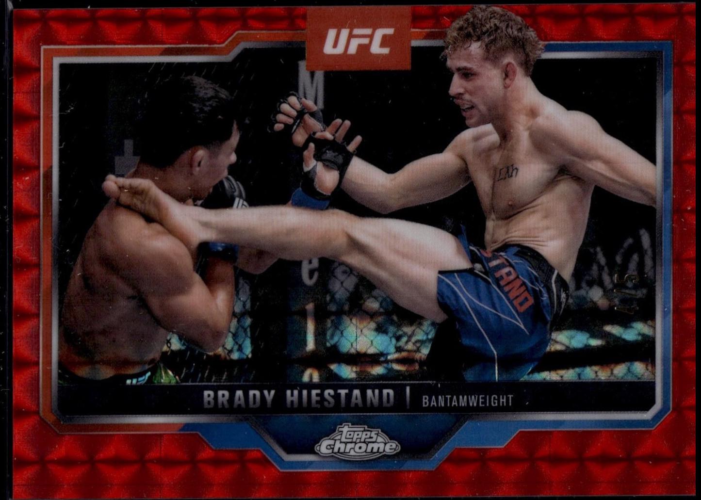 Brady Hiestand 2025 Topps Chrome UFC Base #199 Red Geometric Refractor