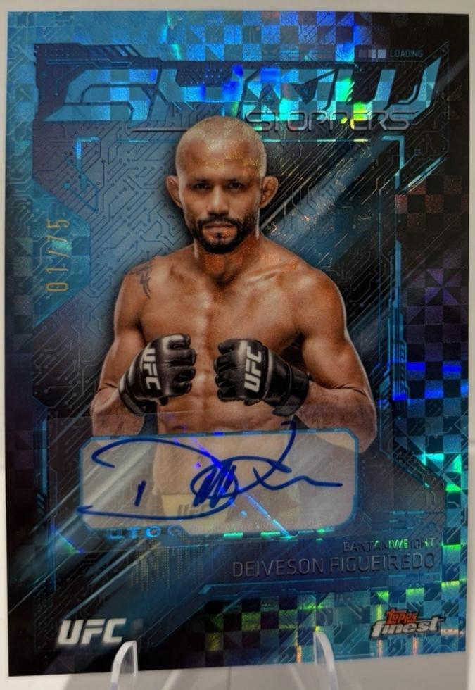 Deiveson Figueiredo 2025 Topps Finest UFC Showstopper Autographs #SSA-DF Blue Checkerboard Refractor