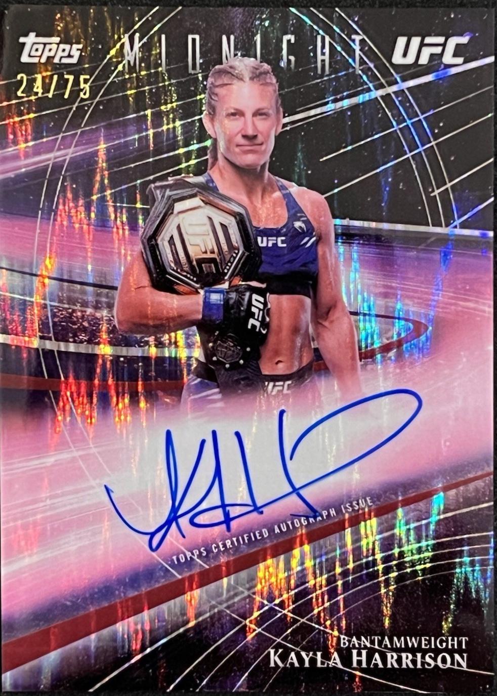 Kayla Harrison 2026 Topps Midnight UFC Horizon Signatures #HZS-KH Dusk