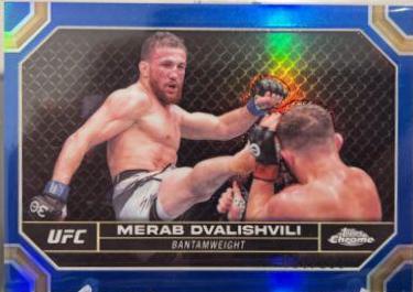 Merab Dvalishvili 2024 Topps Chrome UFC Base #135 Blue Refractor