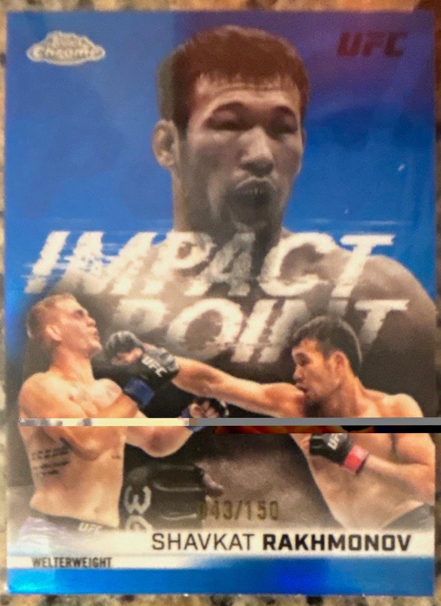 Shavkat Rakhmonov 2026 Topps Chrome UFC Impact Point #IP-3 Blue Refractor