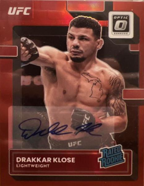 Drakkar Klose 2023 Panini Donruss Optic UFC Base Rated Rookies Signatures #114 Red