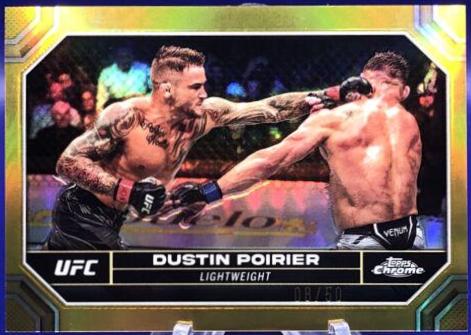 Dustin Poirier 2024 Topps Chrome UFC Base #64 Gold Refractor