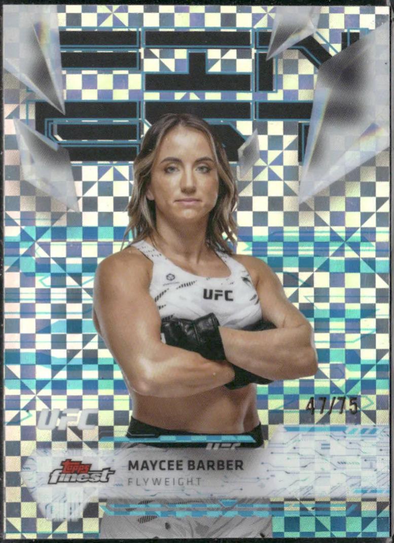 Maycee Barber 2025 Topps Finest UFC Base Uncommon #151 Blue Checkerboard Refractor
