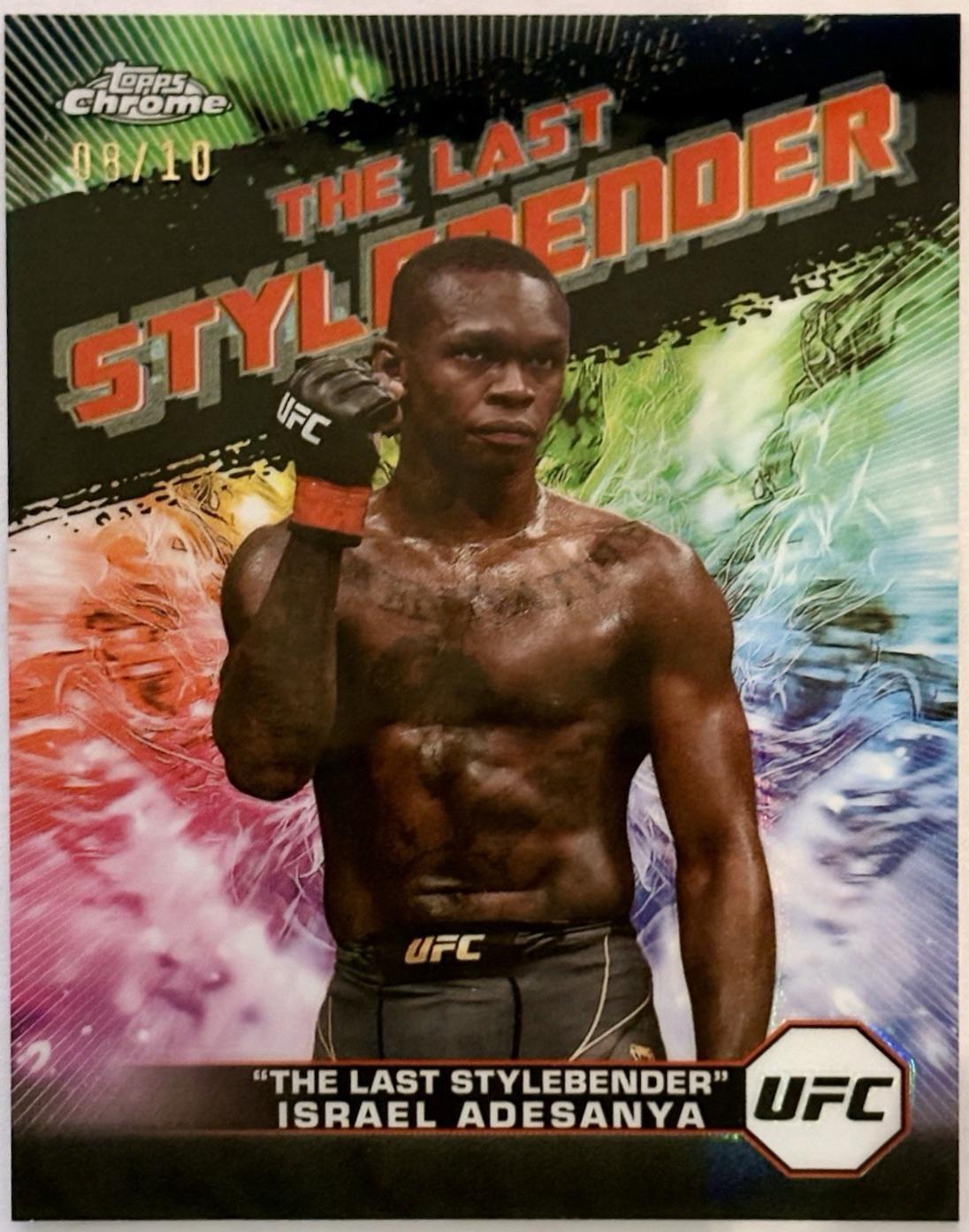 Israel Adesanya 2024 Topps Chrome UFC AKA #AKA-6 Black Refractor