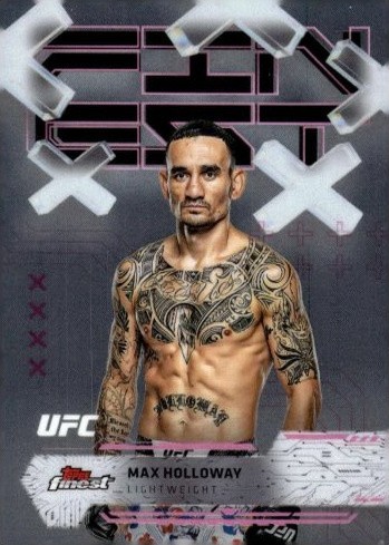 Max Holloway 2025 Topps Finest UFC Base Common #45 Red Black Vapor Refractor