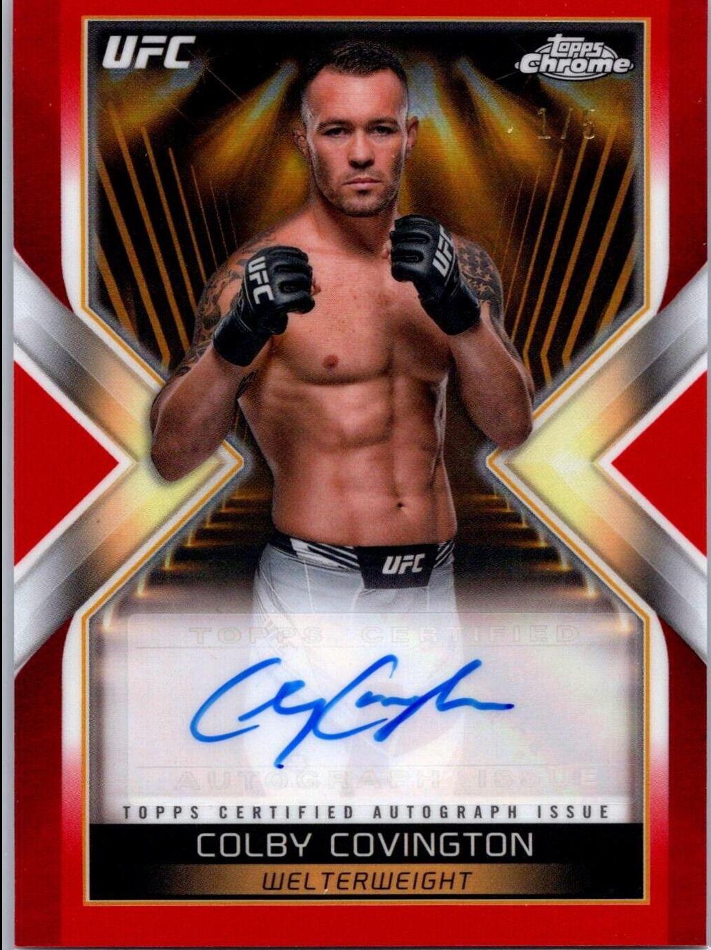 Colby Covington 2024 Topps Chrome UFC Main Event Autographs #MEA-CCO Red Refractor