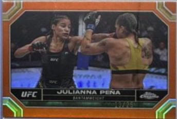 Julianna Peña 2024 Topps Chrome UFC Base #102 Orange Refractor