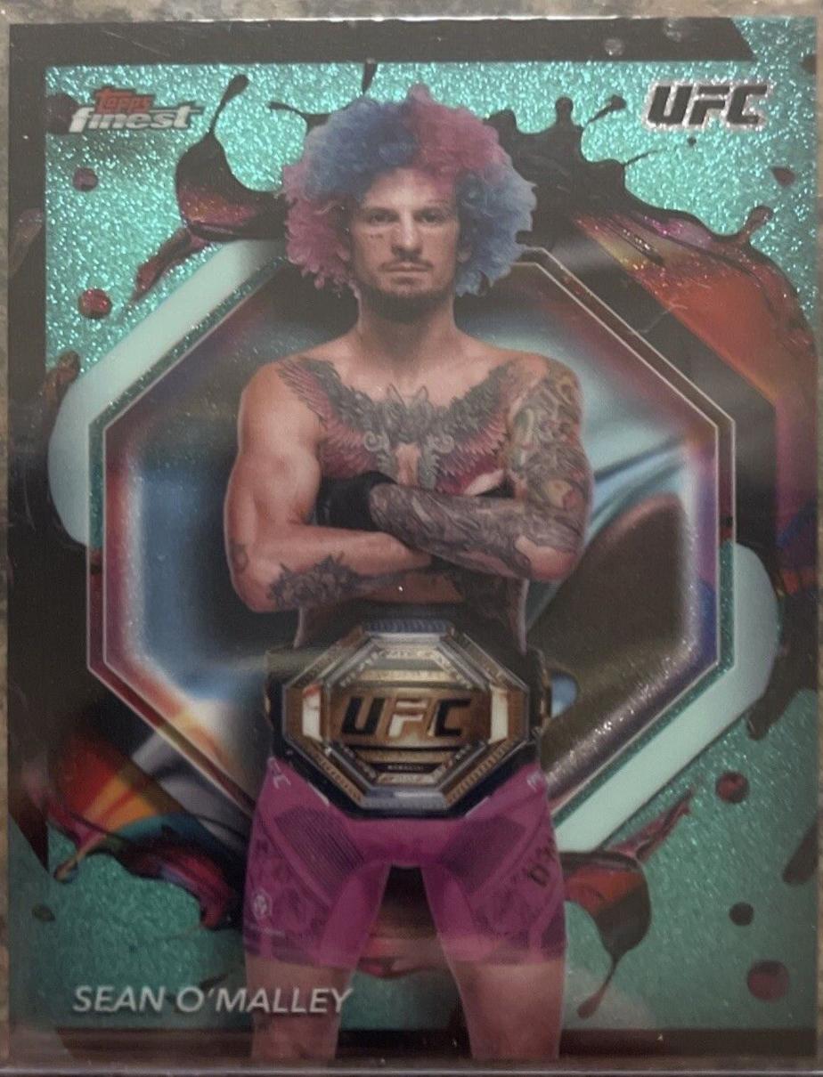 Sean O'Malley 2024 Topps Finest UFC Base Rare #226 Aqua Glitter Refractor