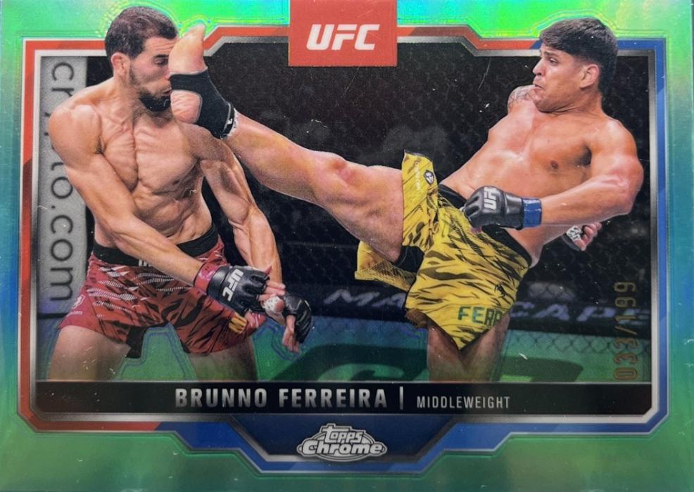 Brunno Ferreira 2025 Topps Chrome UFC Base #192 Aqua Refractor