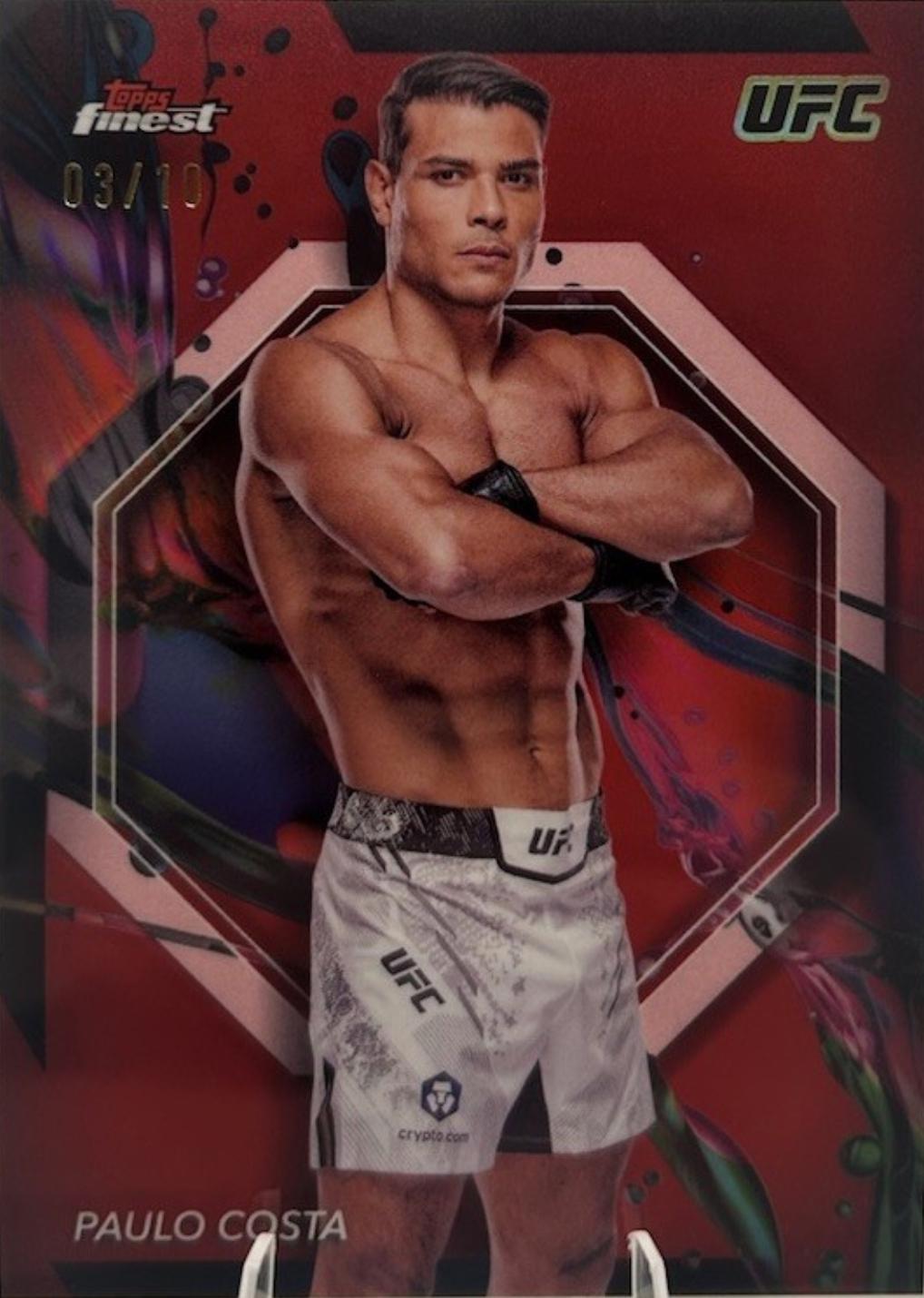 Paulo Costa 2024 Topps Finest UFC Base Common #4 Red Refractor