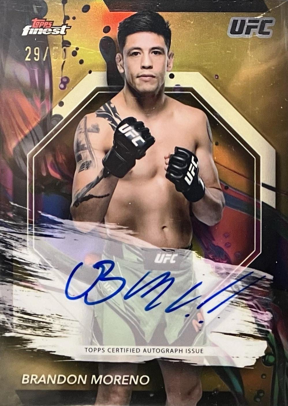 Brandon Moreno 2024 Topps Finest UFC Finest Autographs #FA-BMO Gold Refractor