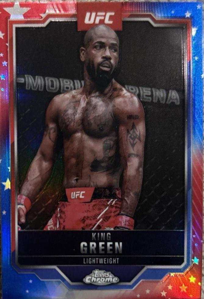 King Green 2025 Topps Chrome UFC Base #99 Red & Blue Refractor