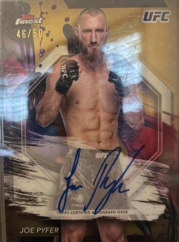 Joe Pyfer 2024 Topps Finest UFC Finest Autographs #FA-JPR Gold Refractor