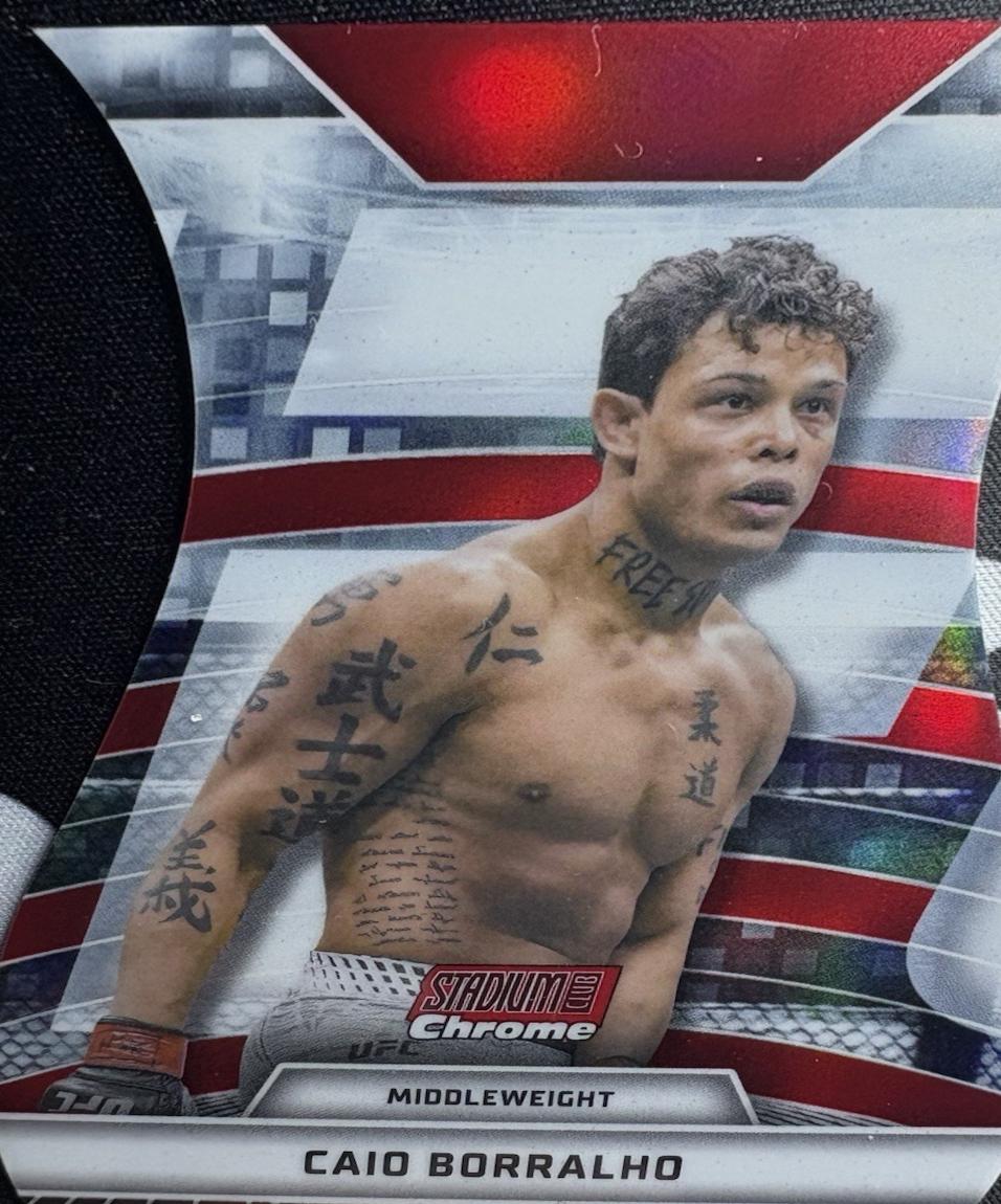 Caio Borralho 2026 Topps Stadium Club UFC Triumvirates #TV-57 Red Refractor