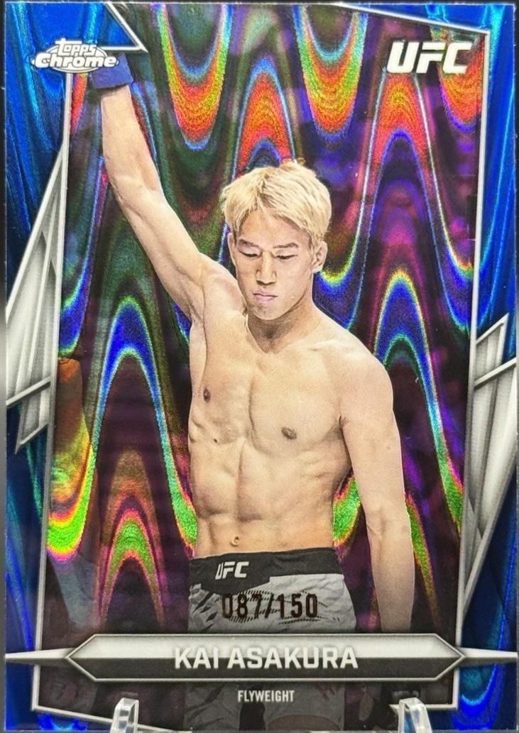 Kai Asakura 2026 Topps Chrome UFC Base #26 Blue Ray Wave Refractor