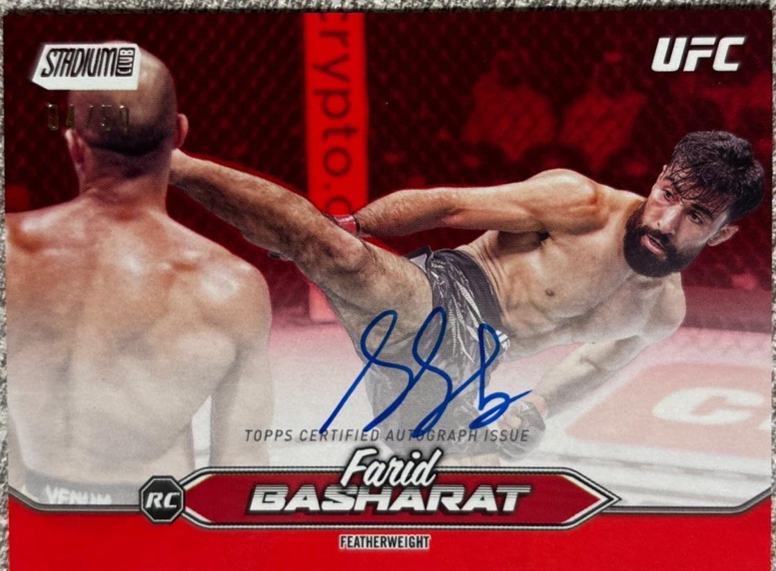 Farid Basharat 2025 Topps Stadium Club UFC Base Autographs #BCA-FBT Red