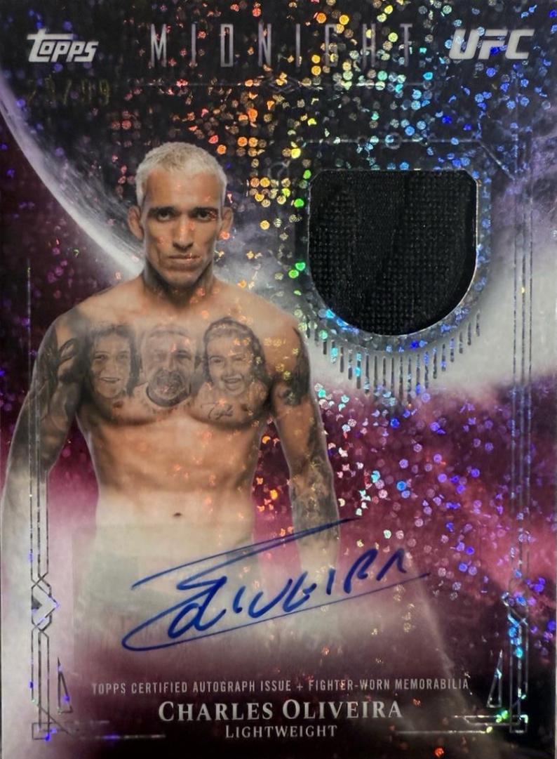 Charles Oliveira 2026 Topps Midnight UFC Relic Autographs #VRA-CO Twilight