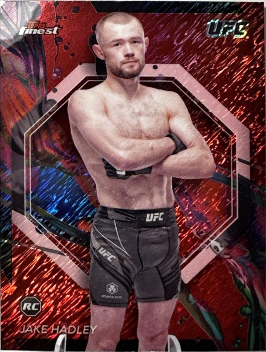 Jake Hadley 2024 Topps Finest UFC Base Common #91 Red Shimmer Refractor