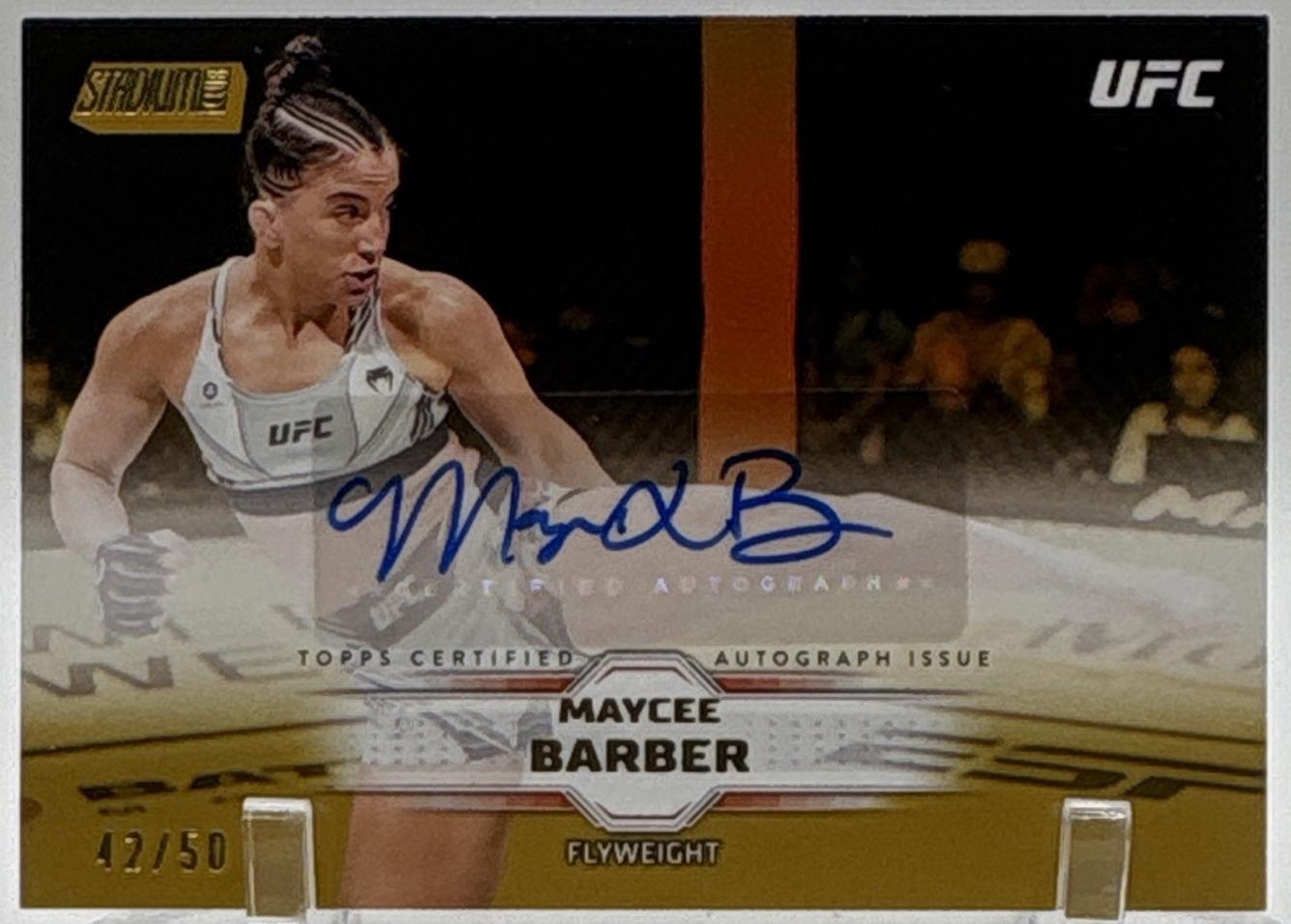 Maycee Barber 2026 Topps Stadium Club UFC Base Autographs #BAV-MBR Gold
