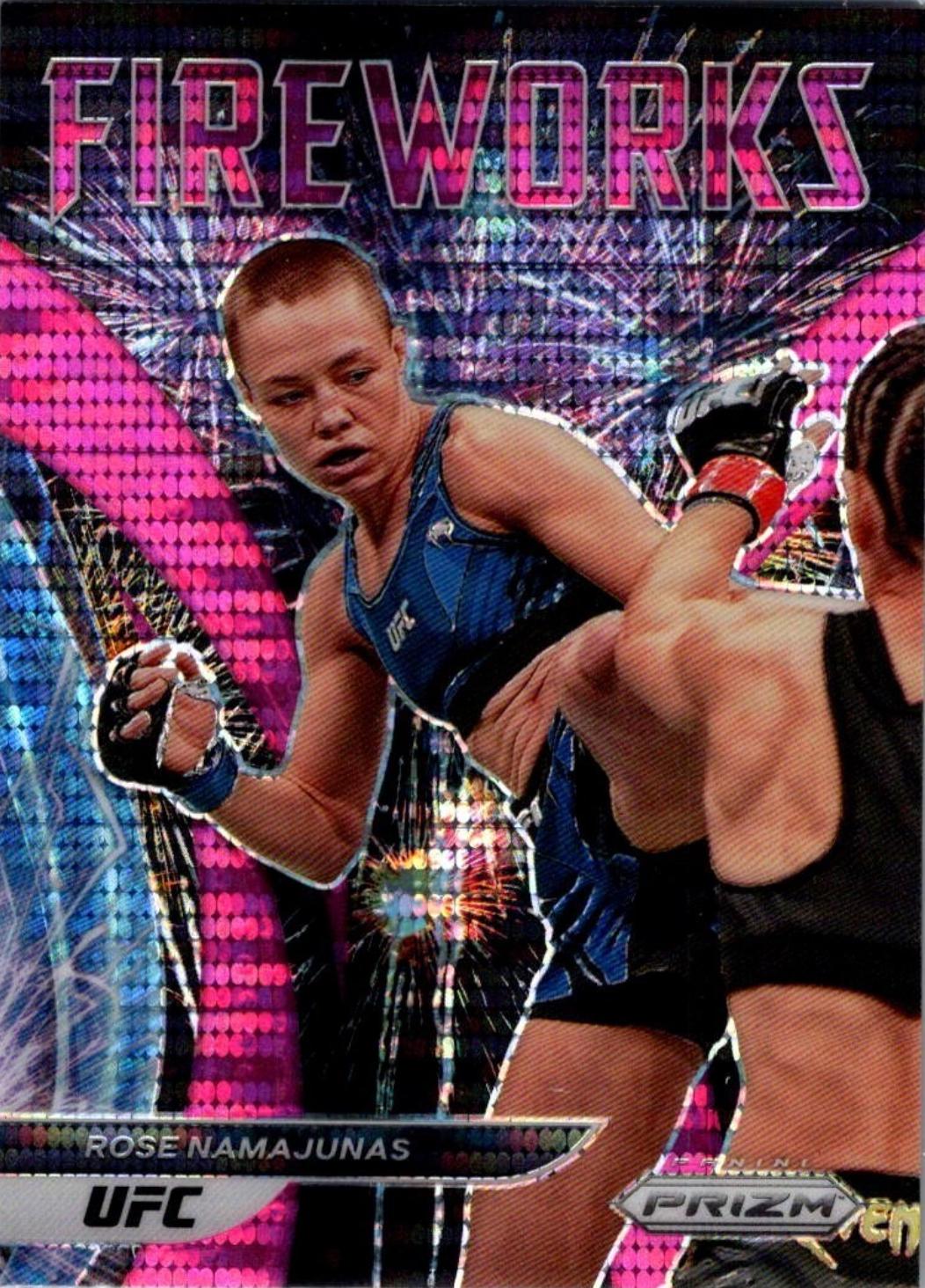 Rose Namajunas 2022 Panini Prizm UFC Fireworks #6 Pink Pulsar