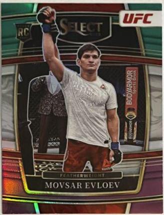 Movsar Evloev 2022 Panini Select UFC Concourse #43 Green and Purple