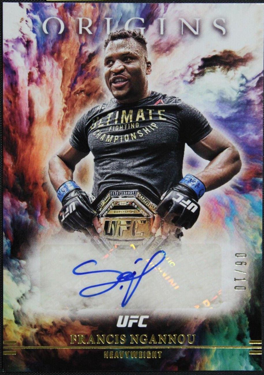 Francis Ngannou 2021 Panini Chronicles UFC Origins Autographs #22 Platinum