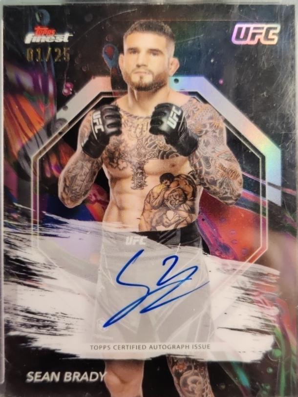 Sean Brady 2024 Topps Finest UFC Finest Autographs #FA-SBY Black Refractor
