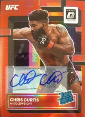 Chris Curtis 2023 Panini Donruss Optic UFC Base Rated Rookies Signatures #122 Red