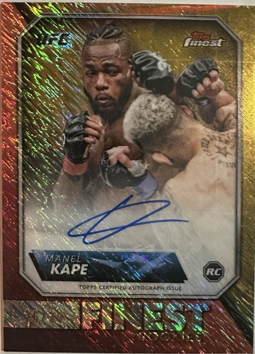 Manel Kape 2024 Topps Finest UFC Rookie Finest Autographs #RFA-MK Gold Shimmer Refractor
