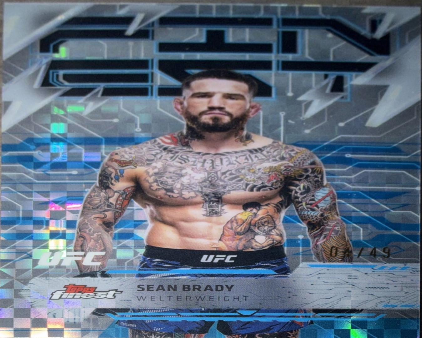 Sean Brady 2025 Topps Finest UFC Base Rare #293 Blue Checkerboard Refractor