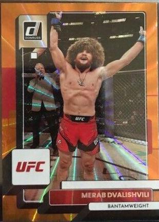 Merab Dvalishvili 2023 Panini Donruss UFC Base #165 Orange Laser