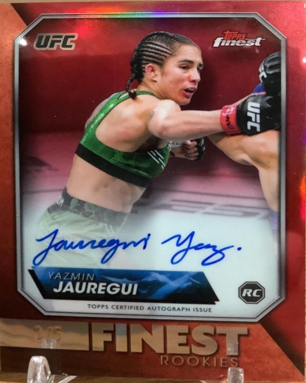 Yazmin Jauregui 2024 Topps Finest UFC Rookie Finest Autographs #RFA-YJ Red Black Vapor Refractor