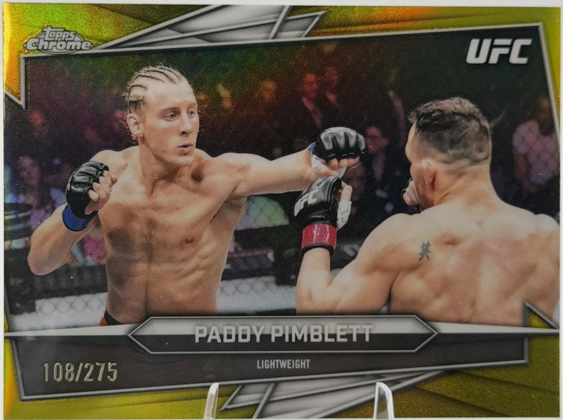 Paddy Pimblett 2026 Topps Chrome UFC Base #23 Gold Refractor