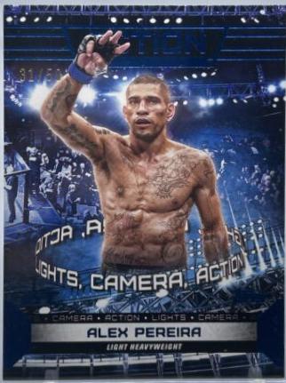 Alex Pereira 2024 Topps Knockout UFC Lights (Lights, Camera, Action) #LTS-11 Blue