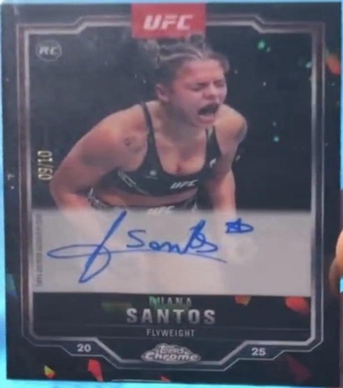 Luana Santos 2025 Topps Chrome Sapphire UFC Chrome Rookie Autographs Sapphire #CRA-LS Black Sapphire
