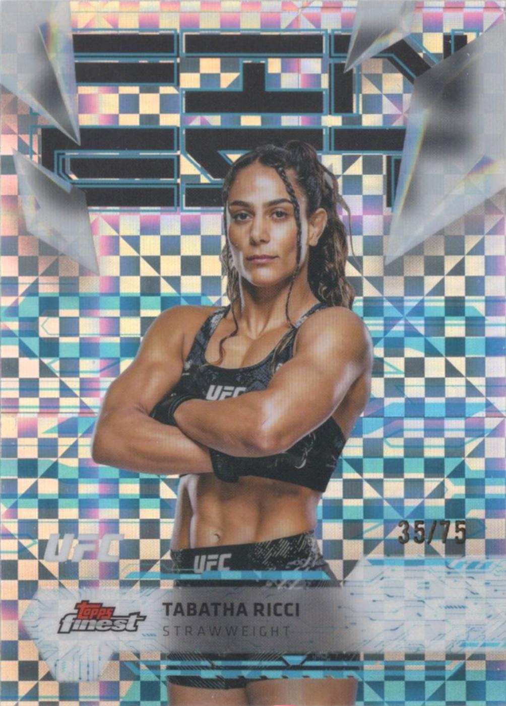 Tabatha Ricci 2025 Topps Finest UFC Base Uncommon #133 Blue Checkerboard Refractor