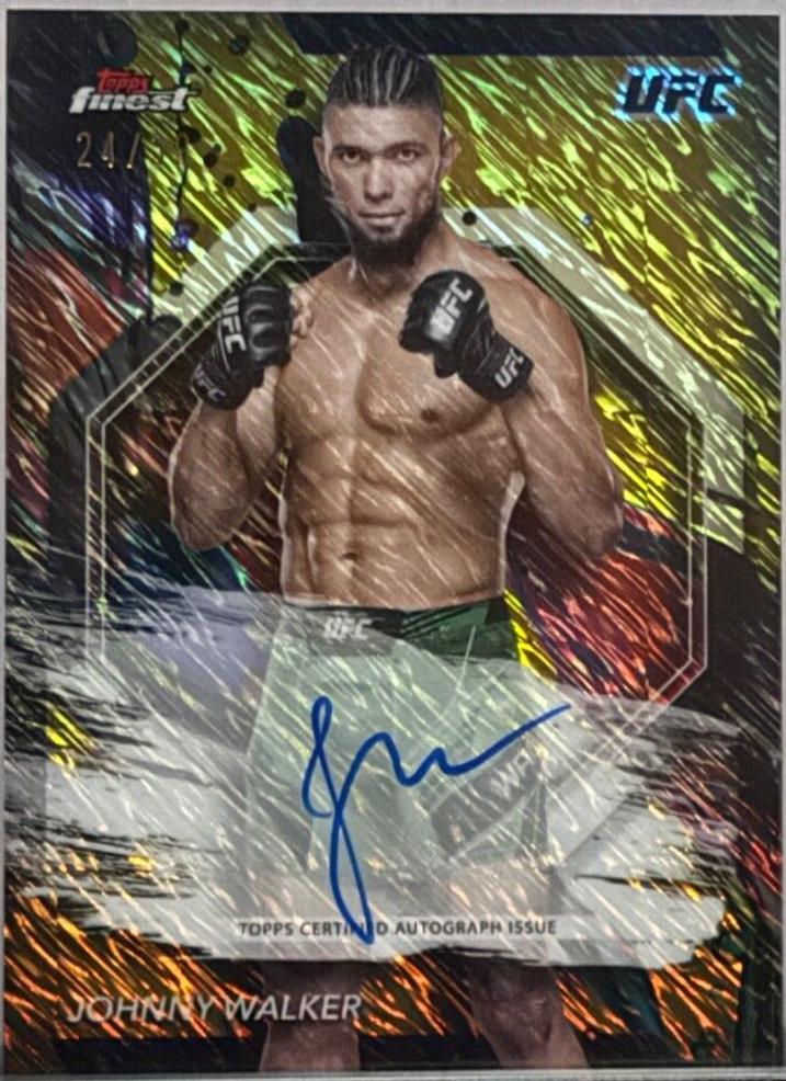 Johnny Walker 2024 Topps Finest UFC Finest Autographs #FA-JWR Gold Shimmer Refractor
