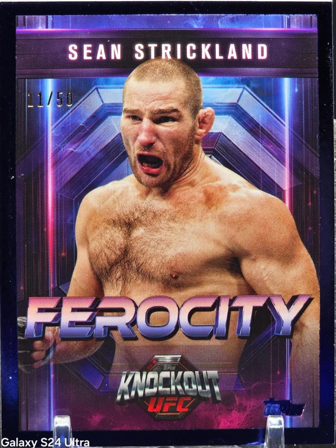Sean Strickland 2025 Topps Knockout UFC Ferocity #FE-8 Blue