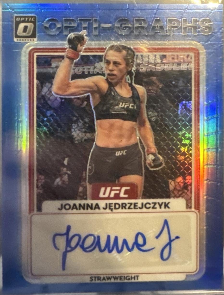 Joanna Jędrzejczyk 2023 Panini Donruss Optic UFC Opti-Graphs #22 Blue Autograph