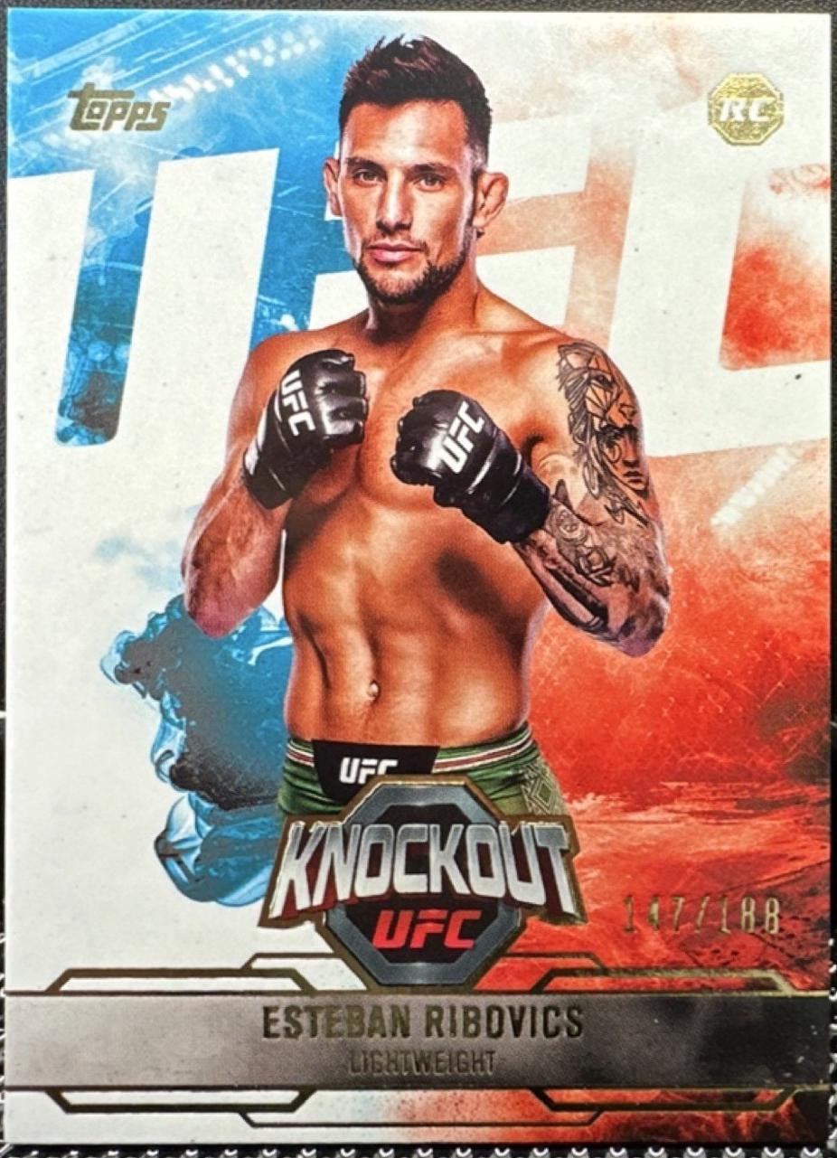 Esteban Ribovics 2025 Topps Knockout UFC Base #21 Gold