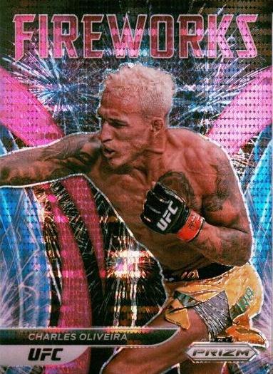 Charles Oliveira 2022 Panini Prizm UFC Fireworks #4 Pink Pulsar