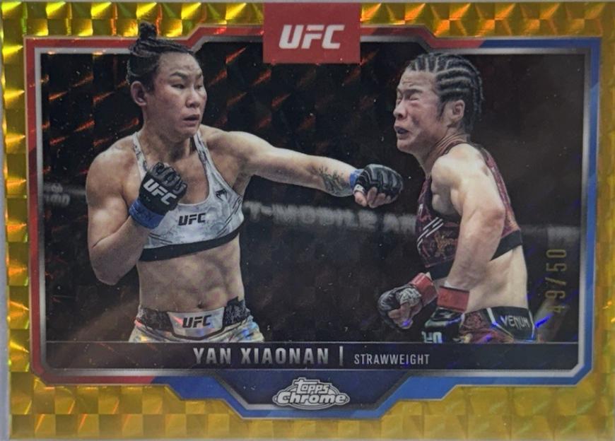 Yan Xiaonan 2025 Topps Chrome UFC Base #35 Gold Geometric Refractor