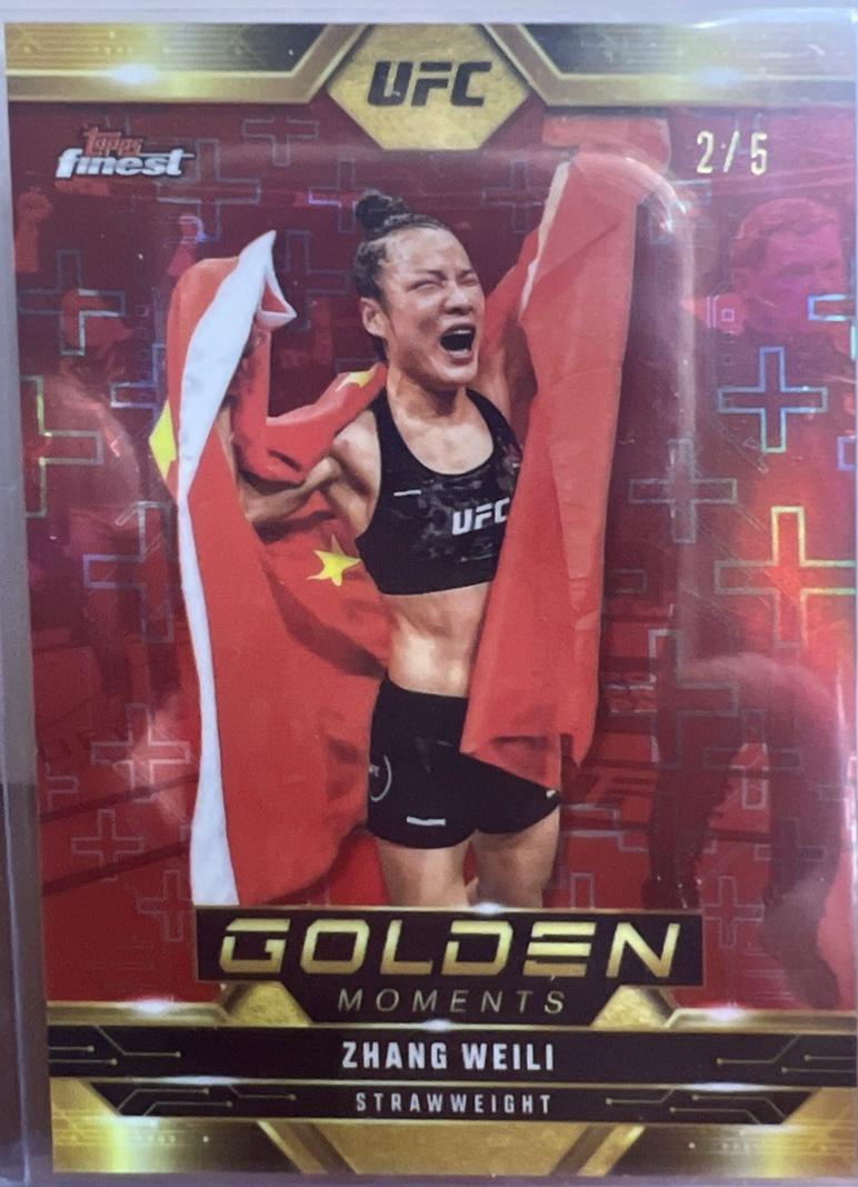 Zhang Weili 2025 Topps Finest UFC Golden Moments #GM-18 Red Refractor