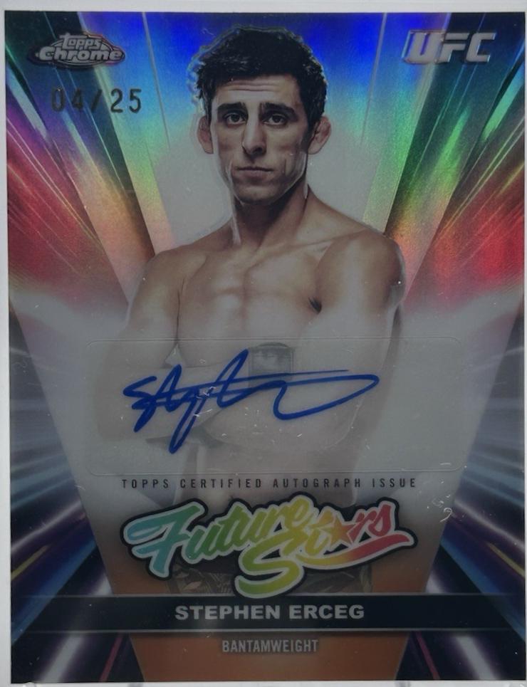 Stephen Erceg 2026 Topps Chrome UFC Future Stars Autographs #FSA-SE Orange Refractor