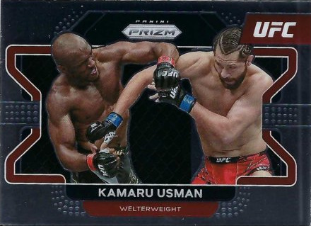 Kamaru Usman 2022 Panini Prizm UFC Base #54 Black Shimmer