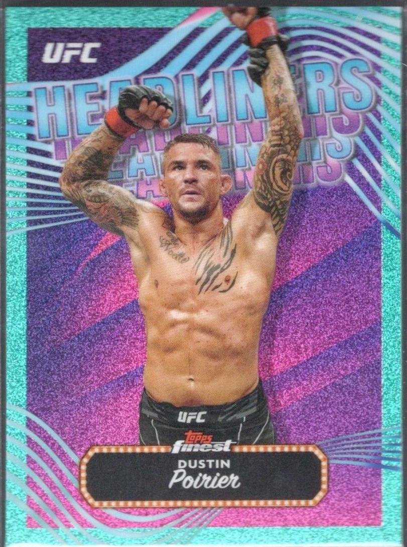 Dustin Poirier 2024 Topps Finest UFC Headliners #HDL-3 Aqua Glitter Refractor