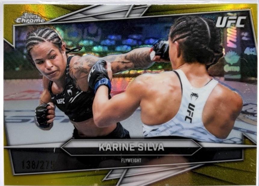 Karine Silva 2026 Topps Chrome UFC Base #127 Yellow Refractor