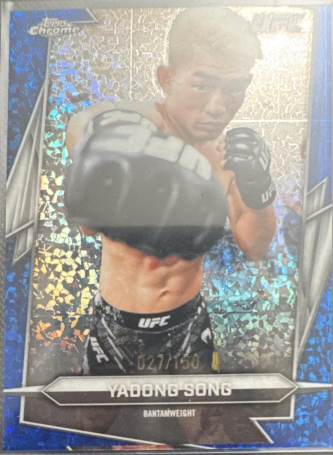 Song Yadong 2026 Topps Chrome UFC Base #45 Blue Refractor